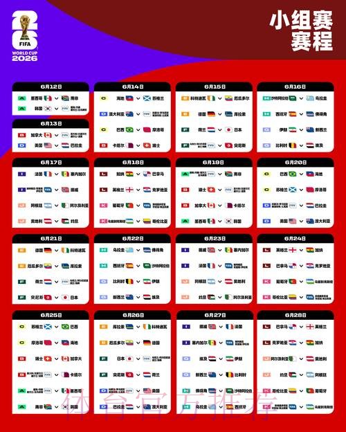 2026世界杯每日赛程官方发布全程直播怎么查